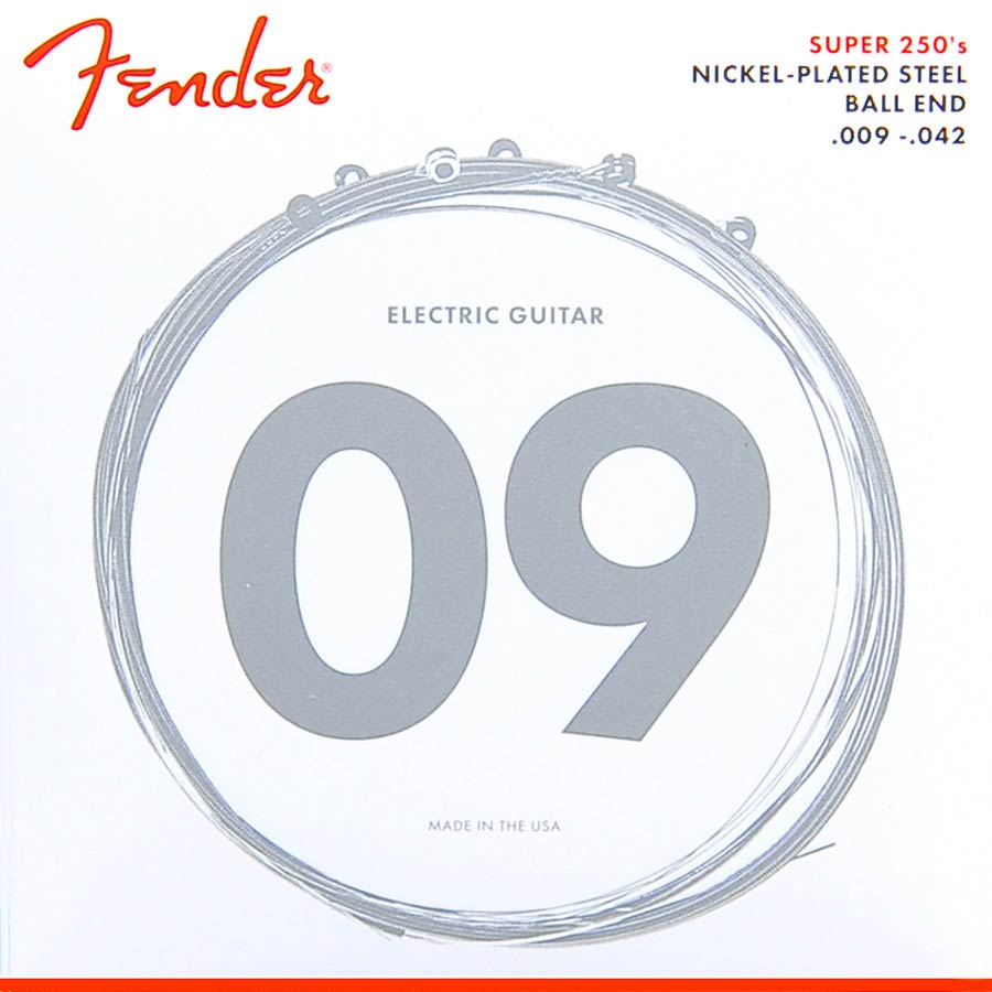 Fender F-250L string set electric, nickel roundwound, light, 009-011-016-024-032-042