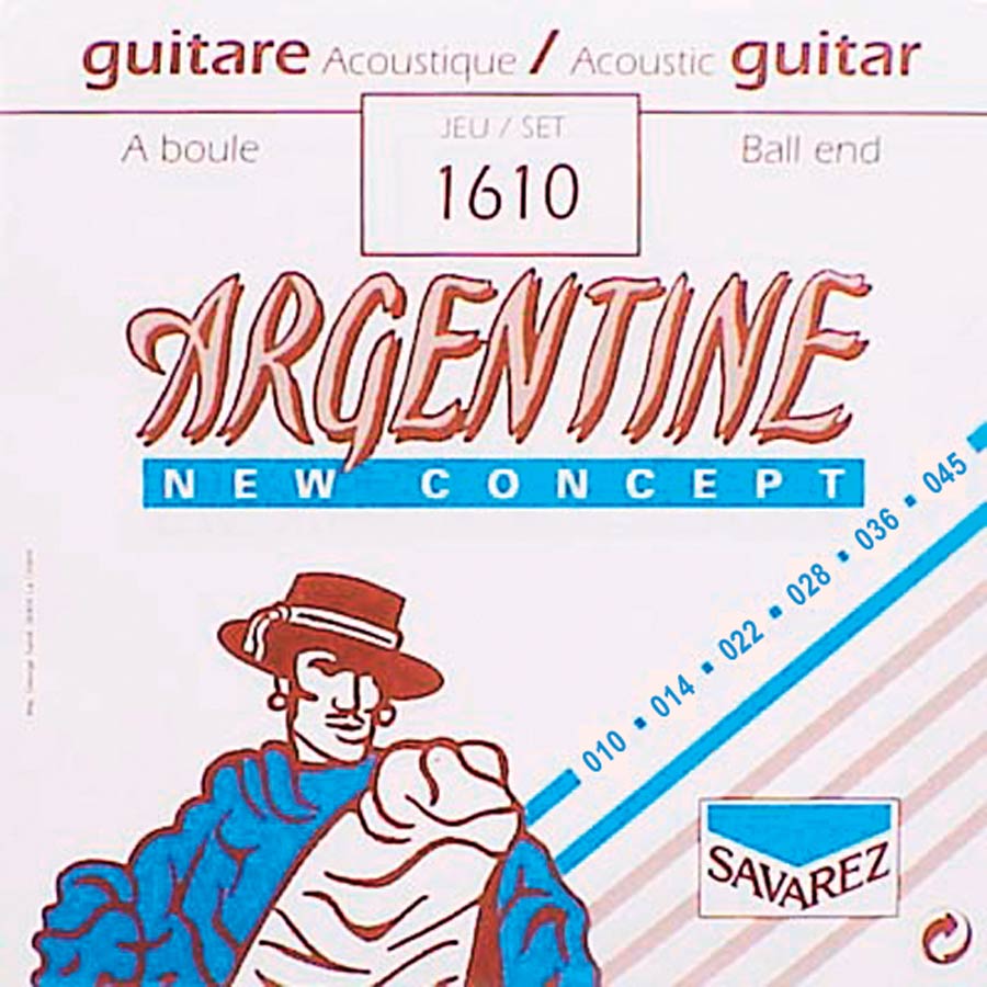 Argentine 1610 Muta di corde per chitarra acustica, 010-045