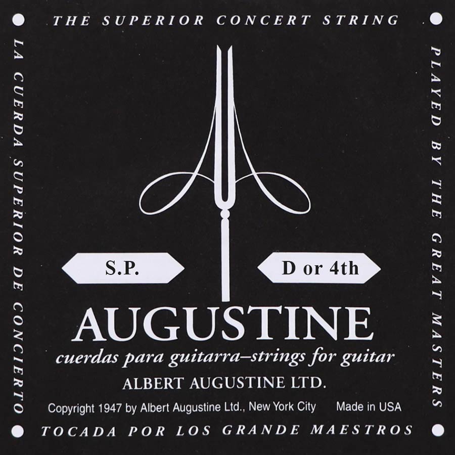 Augustine AUBLK-4 4th - Corda singola per chitarra classica, tensione leggera, 0285