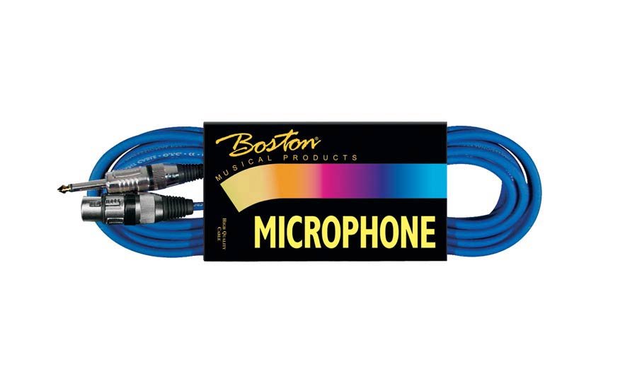 Boston MXJ-10-BU Cavo microfonico, 1x XLR F 3 poli - 1x Jack M mono, 10,00m, blu