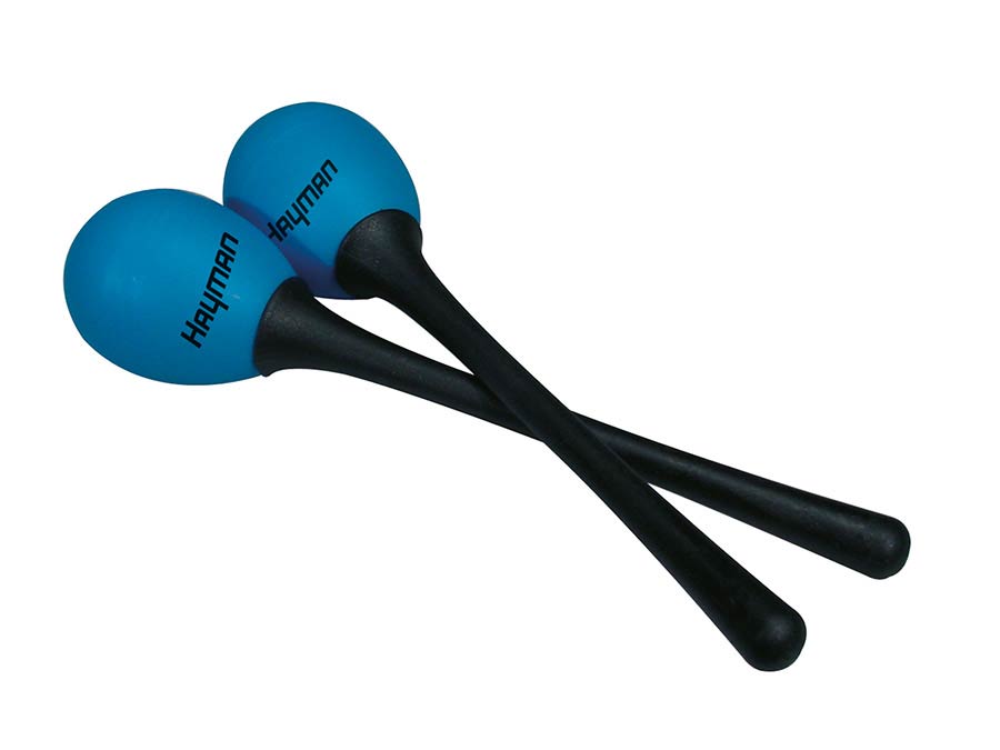 Hayman SE-3-BL Uova maracas, con manico, blu, 50 grammi, coppia