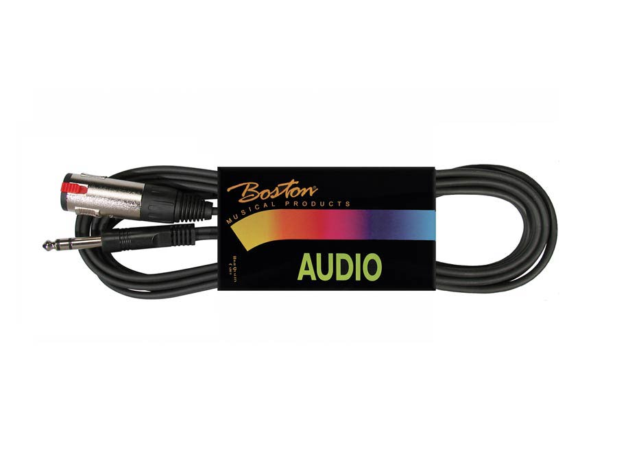Boston BSG-125-3 Cavo audio, 1x jack M stereo 6.3mm - 1x jack F stereo 6.3mm, 3,00m, nero