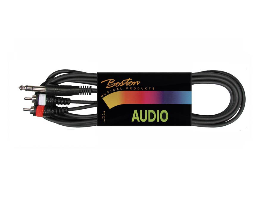 Boston BSG-300-9 Cavo audio, 2x RCA M - 1x jack M stereo 6.3mm, 9,00m, nero