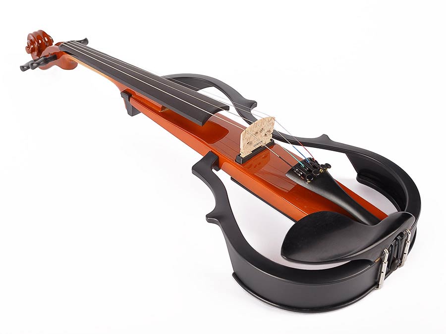 Leonardo EV-30-BN Violino 4/4 elettrificato, con spalliera, archetto, cuffie e astuccio
