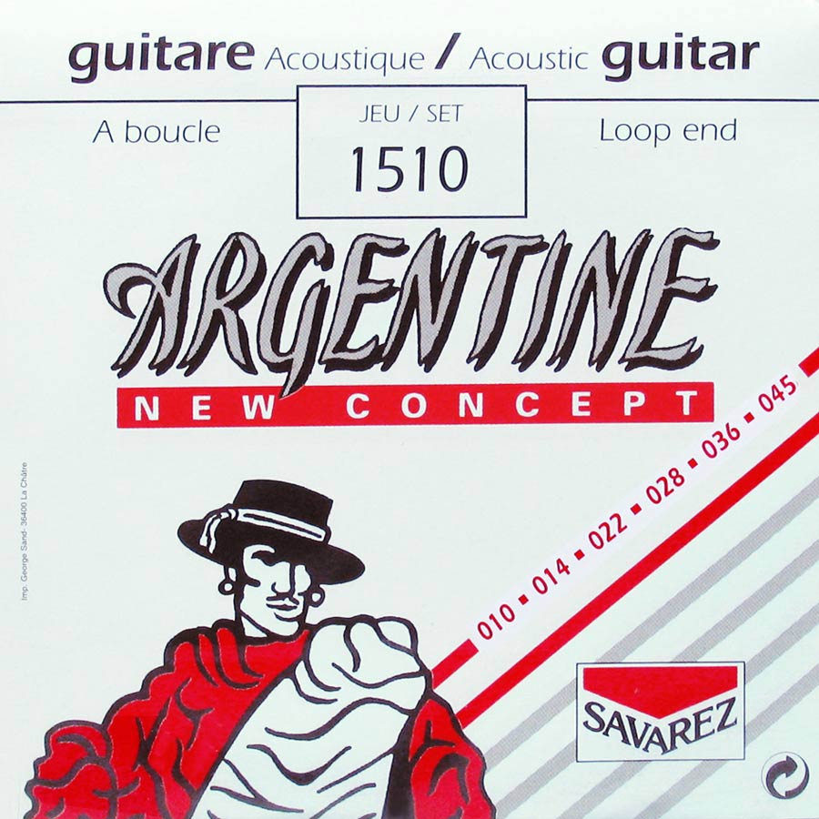 Argentine 1510 Muta di corde per chitarra acustica, 010-045