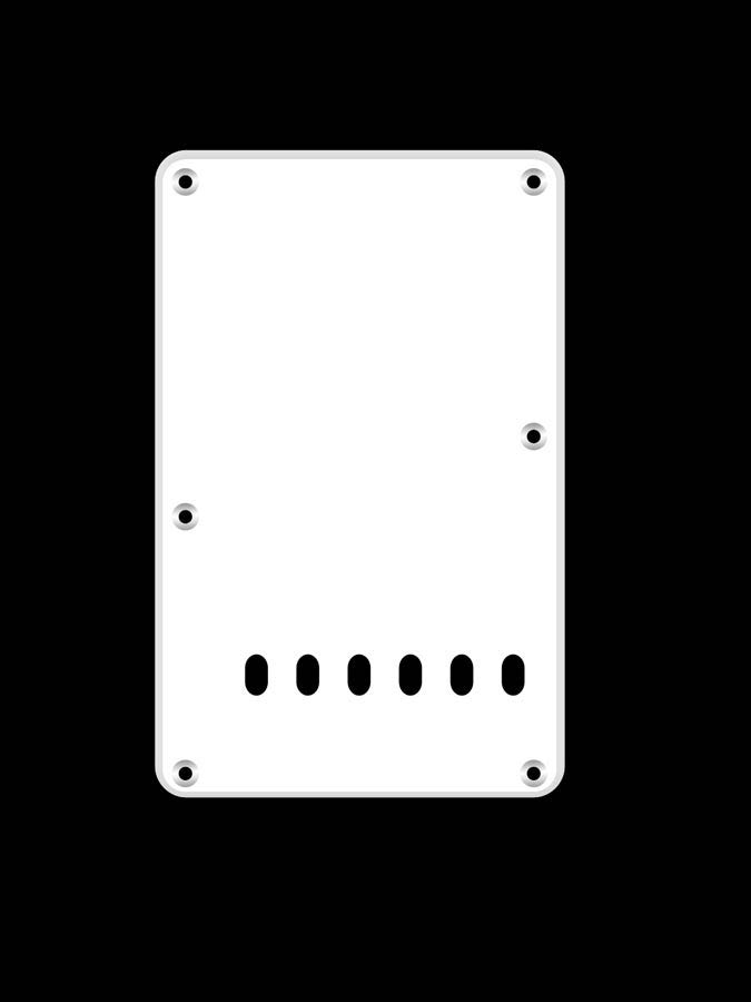 Boston BP-113-W Piastra posteriore (back plate), 11,2mm, 1 strato, chitarra elettrica ST, 86x138mm, white