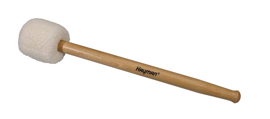 Hayman BDM-12 Mallet per grancassa da concerto, manico in acero 415mm, testa in lana 64mm