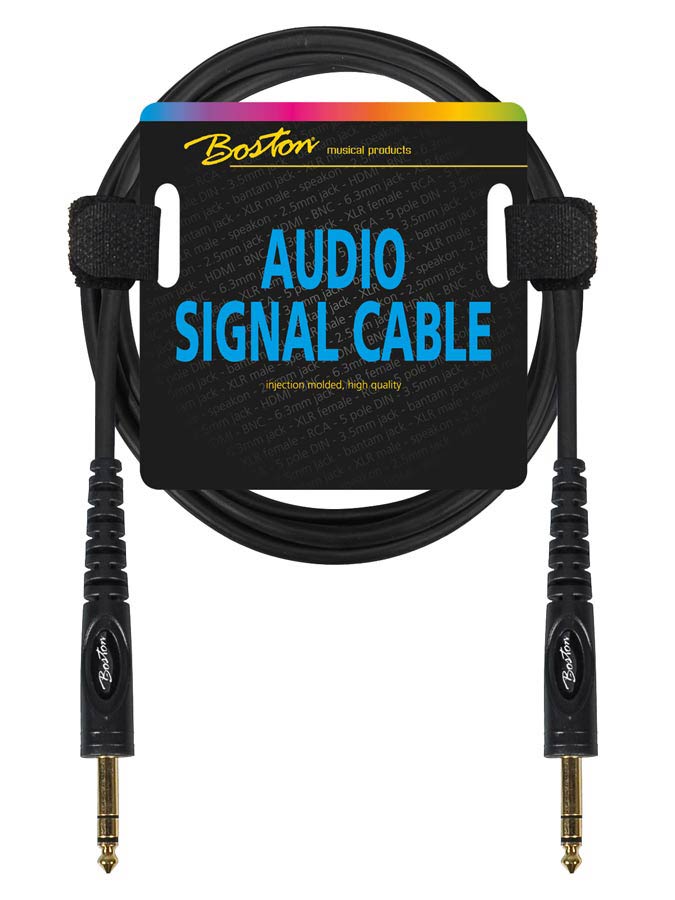 Boston AC-222-075 Cavo audio, 1x jack M stereo 6.3mm - 1x jack M stereo 6.3mm, 0,75m, nero