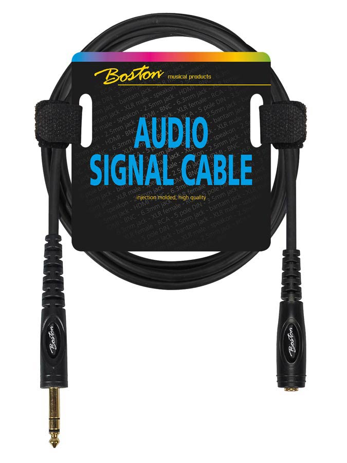 Boston AC-242-075 Cavo audio, 1x jack F stereo 6.3mm - 1x jack M stereo 6.3mm, 0,75m, nero