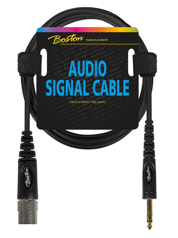 Boston AC-282-600 Cavo audio, 1x XLR M - 1x jack M stereo 6.3mm, 6,00m, nero