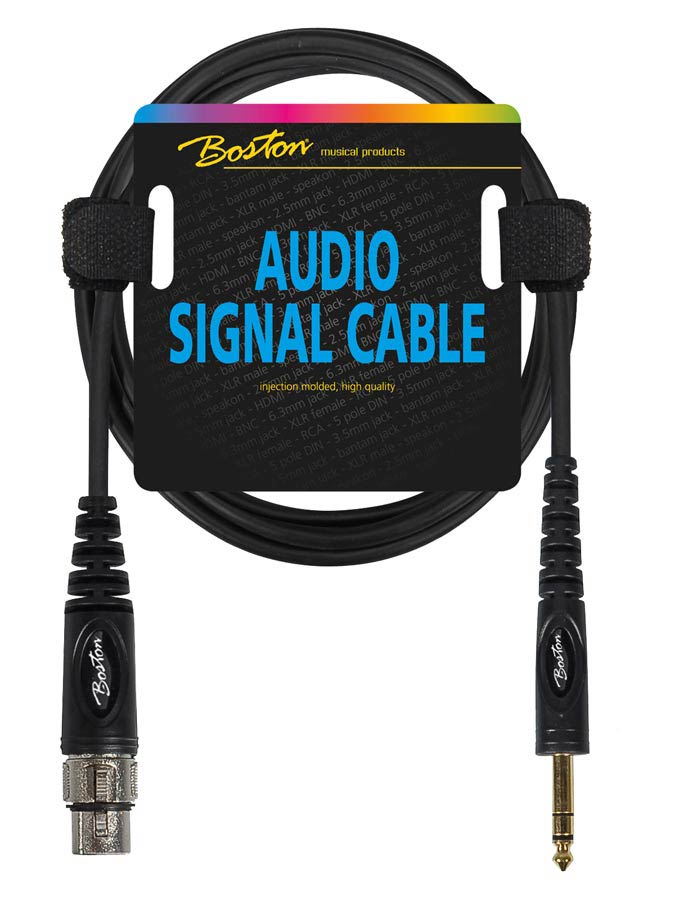 Boston AC-292-300 Cavo audio, 1x XLR F - 1x jack M stereo 6.3mm, 3,00m, nero