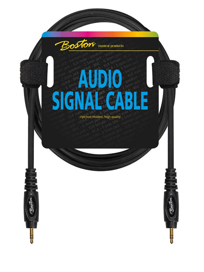 Boston AC-266-030 Cavo audio, 1x jack M stereo 3.5mm - 1x jack M stereo 3.5mm, 0,30m, nero