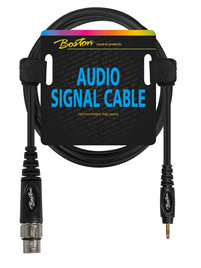 Boston AC-296-900 Cavo audio, 1x XLR F - 1x jack M stereo 3.5mm, 9,00m, nero