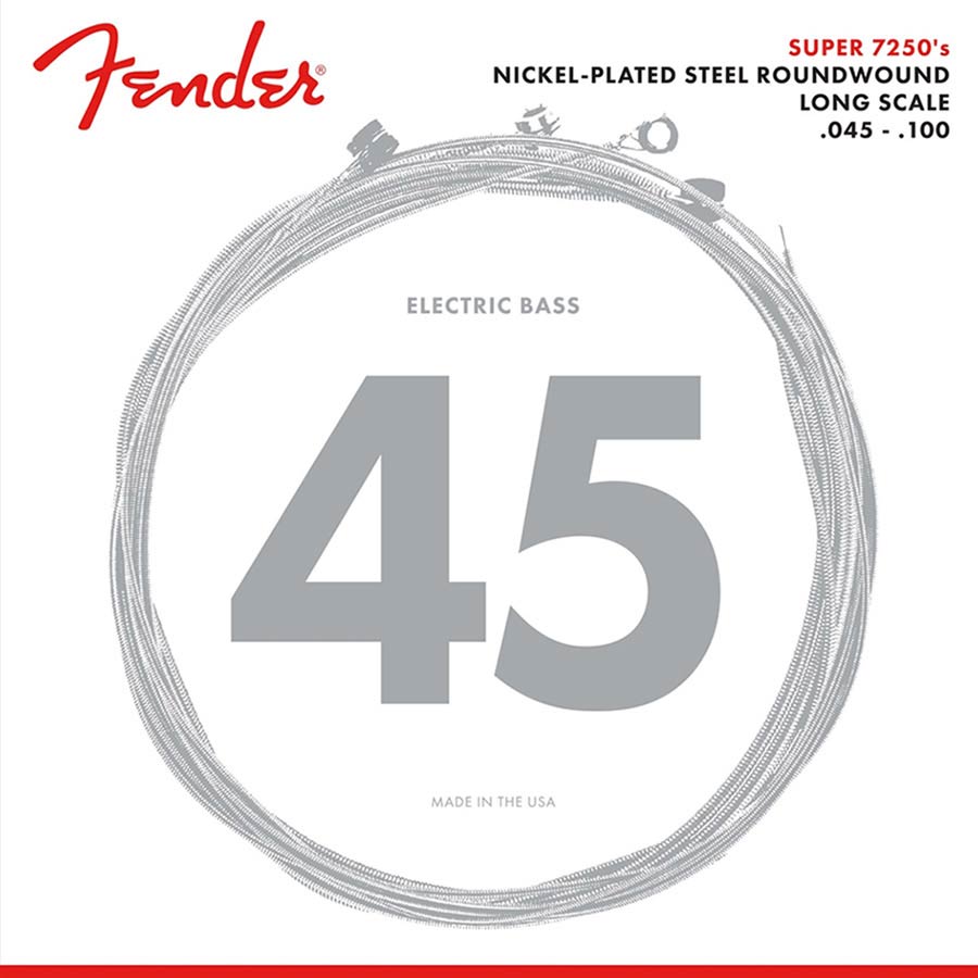 Fender F-7250ML string set electric bass, nickel roundwound, medium light 045-065-080-100
