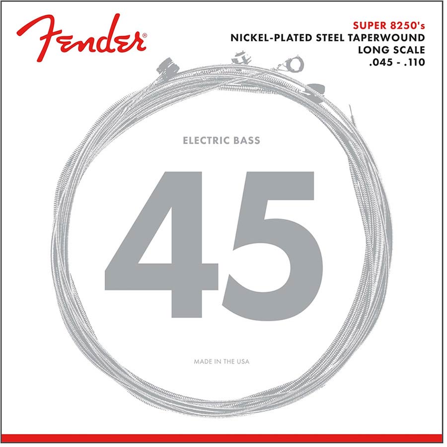 Fender F-8250M string set electric bass (strings through body), nickel roundwound, medium 045-065-085-110TW