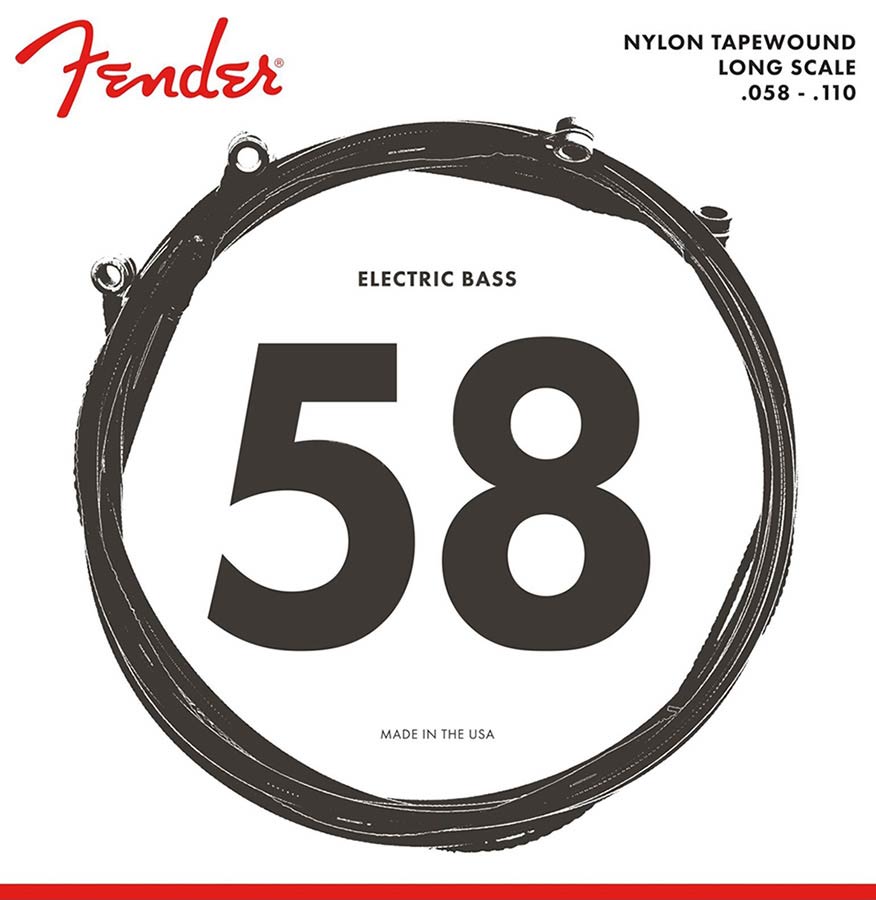 Fender F-9120M string set electric bass (fretless), nylon tapewound, medium 058-072-092-110