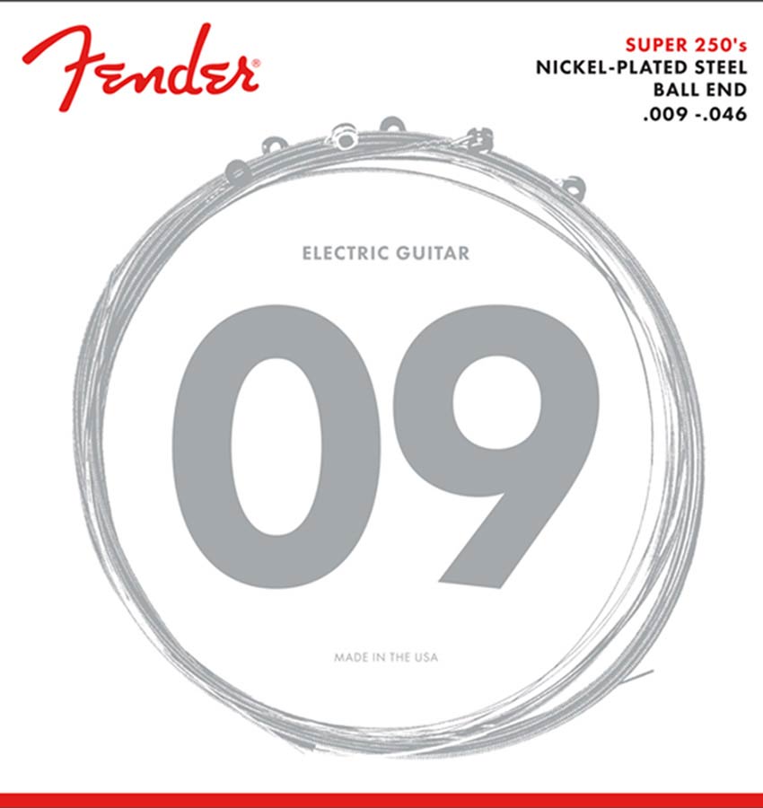 Fender F-250LR string set electric, nickel roundwound, regular light, 009-011-016-026-036-046