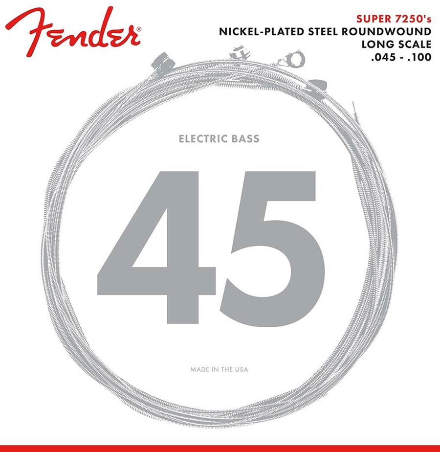 Fender F-7150ML string set electric bass, pure nickel roundwound, medium light 045-065-080-100