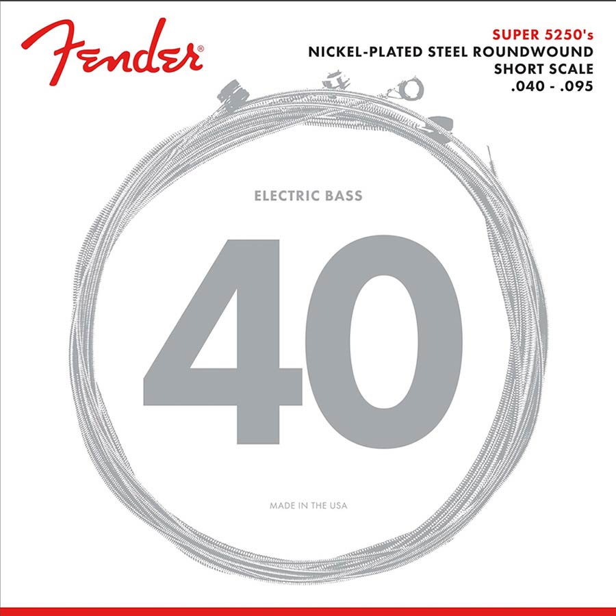 Fender F-5250XL string set electric bass, nickel plated steel, shortscale 30", extra light 040-060-075-095
