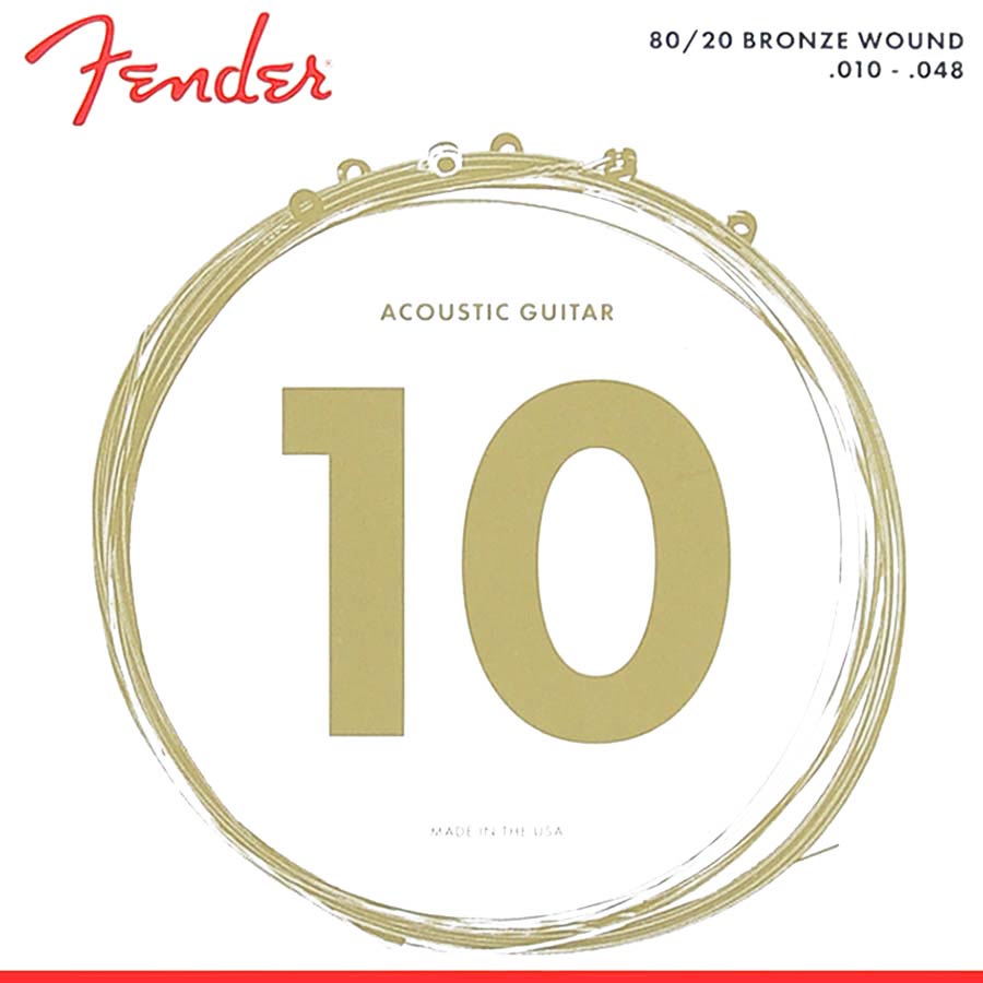 Fender F-70XL string set acoustic, bronze roundwound, extra light, 010-014-022-030-040-048
