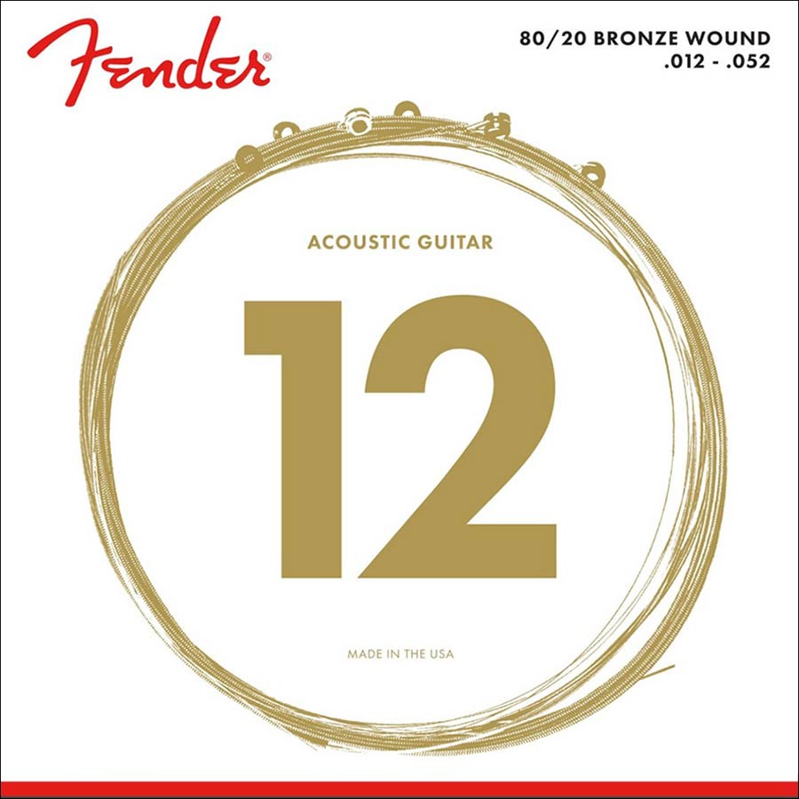 Fender F-70L string set acoustic, bronze roundwound, light, 012-016-024-032-042-052