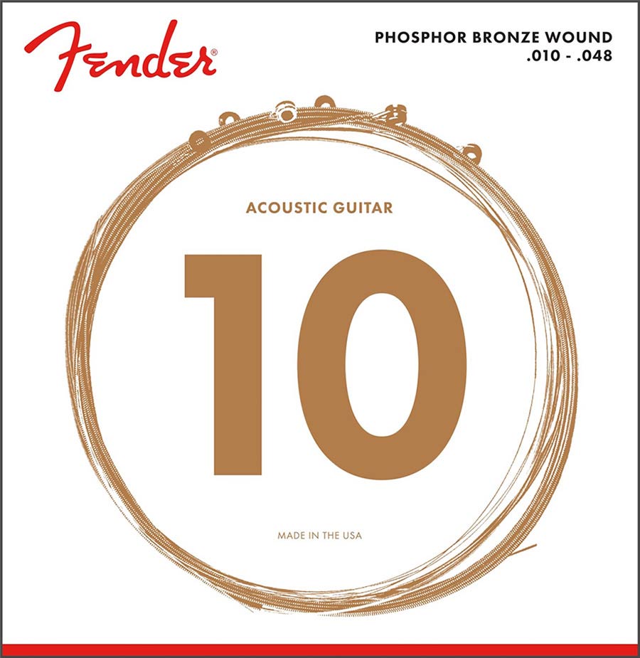 Fender F-60XL string set acoustic, ph.bronze roundwound, extra light, 010-014-022-030-040-048