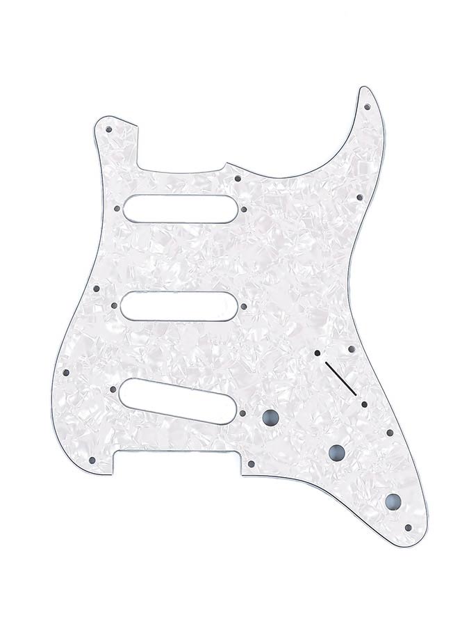 Fender 0992140000 pickguard Strat®, SSS, 11 screw holes, 4-ply, white pearl