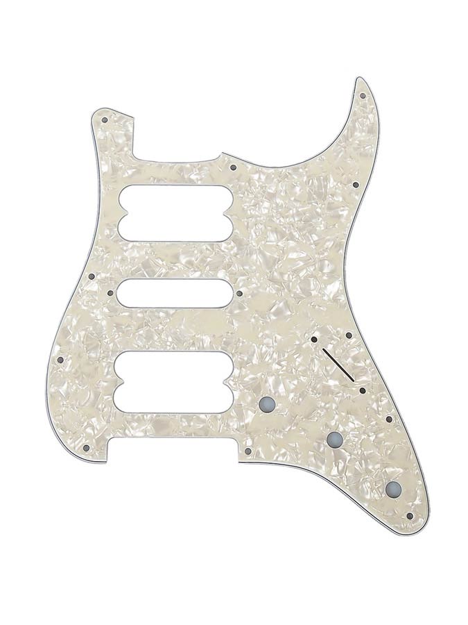 Fender Outlet 0992230000 pickguard Strat Contemporary, HSH, 11 screw holes, 4-ply, white pearl