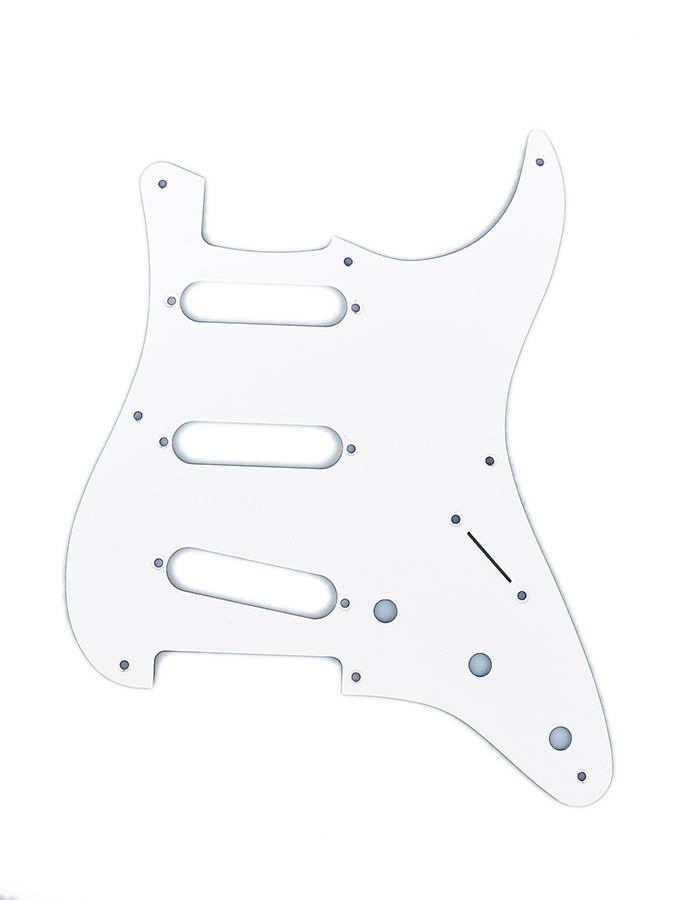 Fender 0992017000 pickguard ‘57 Vintage Strat, SSS, 8 screw holes, 1-ply, white