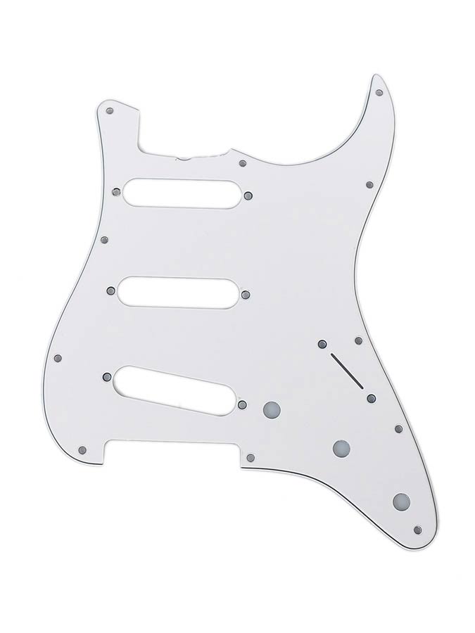Fender 0992018000 pickguard ‘62 Vintage Strat, SSS, 11 screw holes, 3-ply, white