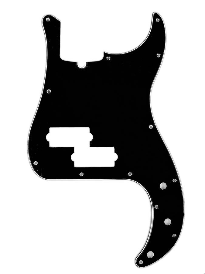 Fender 0991352000 pickguard Standard Precision Bass®, 13 screw holes, 3-ply, with truss rod notch, black