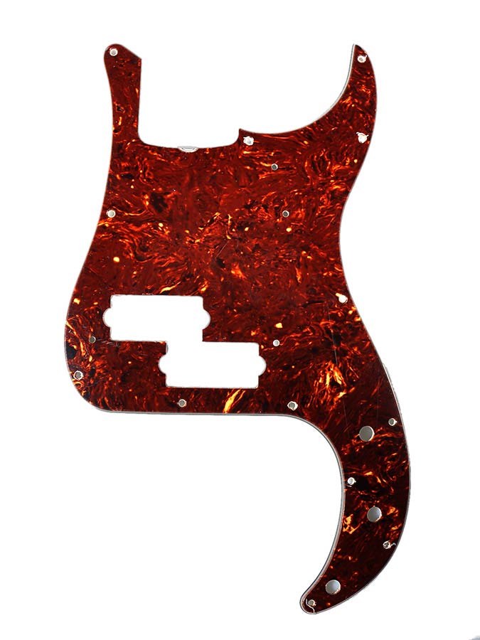 Fender 0992021000 pickguard ‘62 Precision Bass®, 13 screw holes, 4-ply, with truss rod notch, tortoise shell