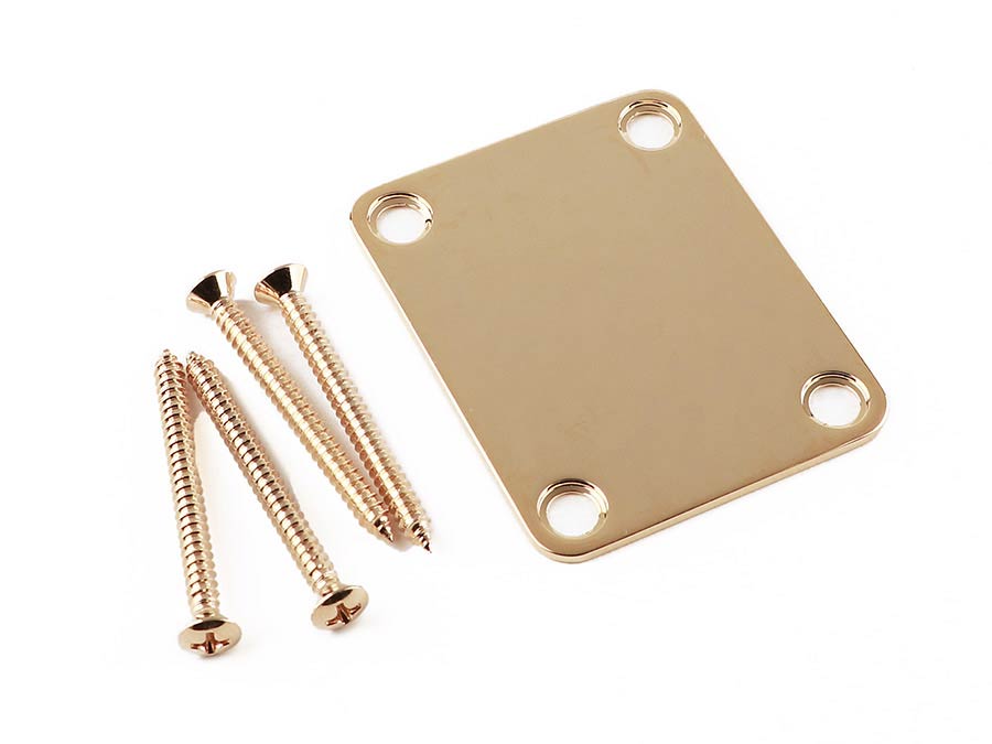 Fender 0991447200 neck plate American Vintage/Mexico, for guitar and bass, no logo, gold