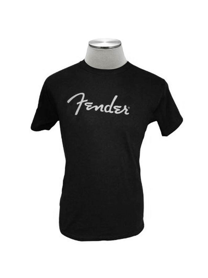 Fender 9193010503 spaghetti logo men's tee, black, large