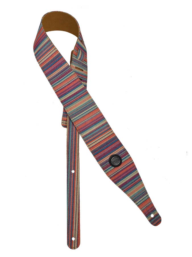 Gaucho GST-240-04 Tracolla per chitarra, design colorful, interno in camoscio nero, strisce viola