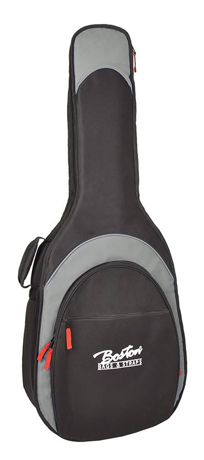 Boston K-15-BG Borsa per chitarra classica 4/4, 15mm, nera e grigia