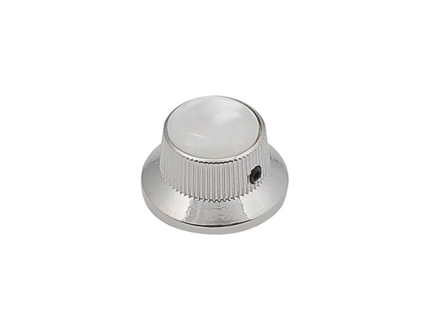 Boston KN-261 bell knob with pearloid inlay, nickel