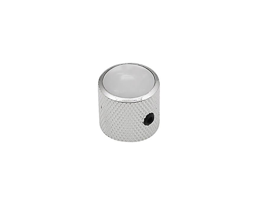Boston KN-236 dome knob with pearloid inlay, 18x18mm with set screw, nickel