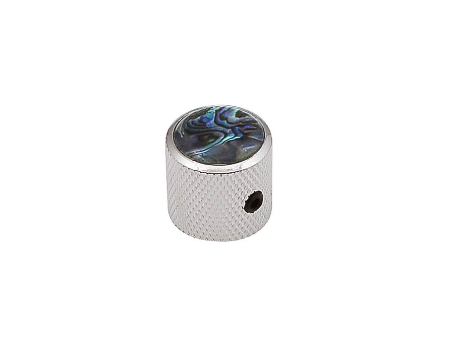 Boston KN-237 dome knob with abalone inlay, 18x18mm with set screw, nickel