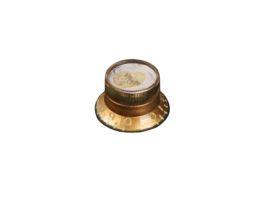 Boston KG-130-VSIR hat knob LP/SG style, gold with silver cap, relic, Volume, inch size for USA pots