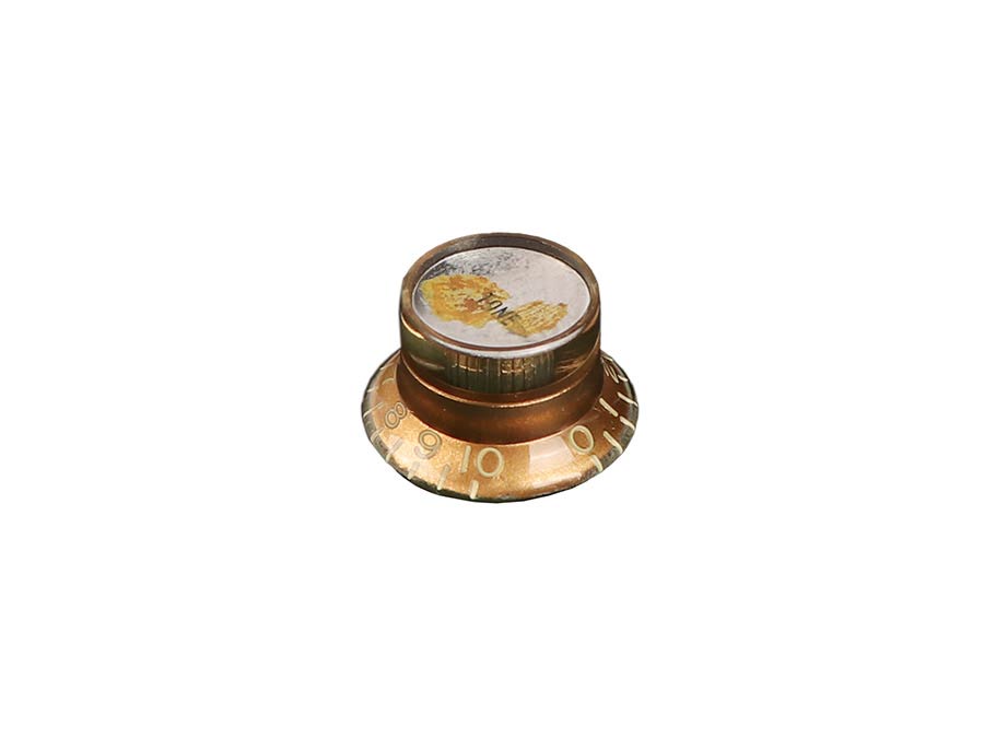 Boston KG-130-TSIR hat knob LP/SG style, gold with silver cap, relic, Tone, inch size for USA pots