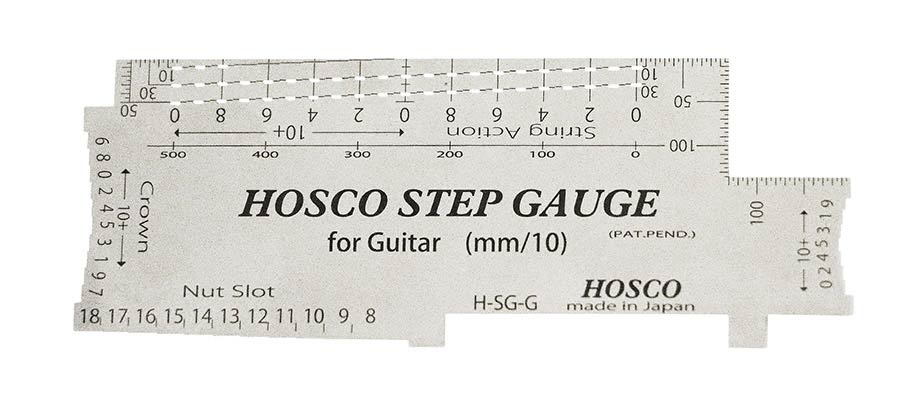 Hosco Japan H-SG-G Strumento di misura per altezza corde, profondità slot capotasto, altezza tasti