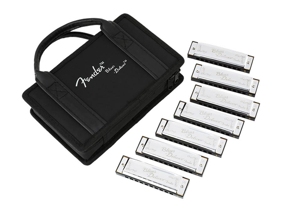 Fender 0990701049 Blues Deluxe harmonica pack of 7, with case