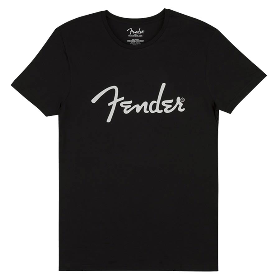 Fender 9193010501 spaghetti logo men's tee, black, small
