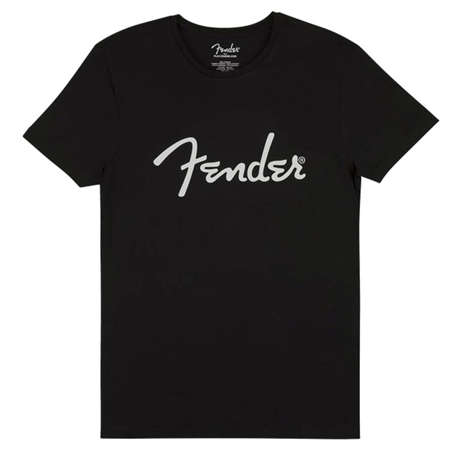 Fender 9193010502 spaghetti logo men's tee, black, medium