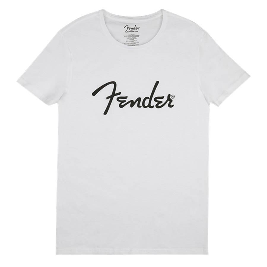 Fender 9193010509 spaghetti logo men's tee, white, XL