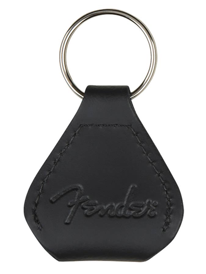 Fender 9106001606 leather pick holder keychain, black