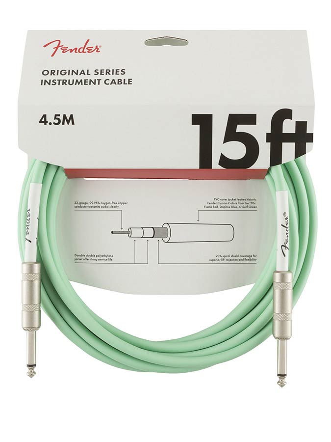 Fender 0990515058 instrument cable, 15ft, surf green