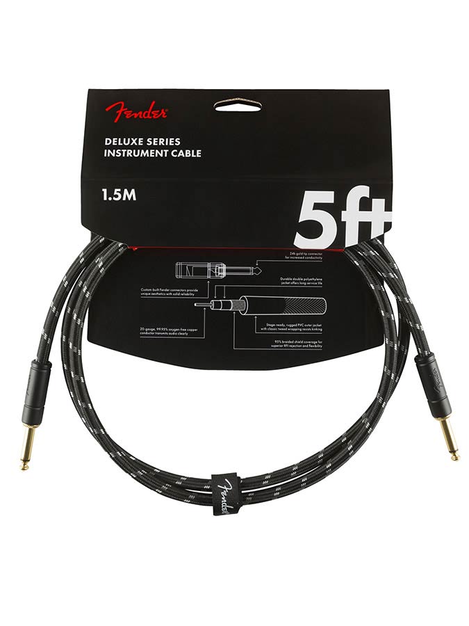 Fender 0990820093 instrument cable, 5ft, black tweed