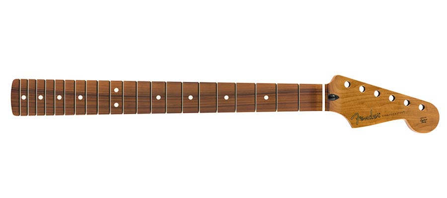 Fender 0990503920 roasted maple Stratocaster neck, 21 narrow tall frets, 9.5" radius, pao ferro, C shape, MIM